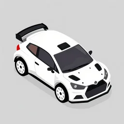 isometric rally car, minimalistic art