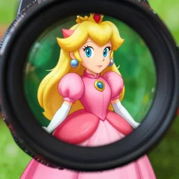 princess peach, illustrated by Greg Rutkowski and Gaston Bussiere, 35mm lens, beautiful macro close-up imagery, vibrantly lush neon lighting, beautiful volumetric-lighting-style atmosphere, a futuristic atmosphere, intricate, detailed, photorealistic imagery, trending on artstation, 4k, 8k