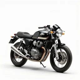 japanese cafe racer motorcycle, professional product shot, isolated on a pure white background, centered, entire object in frame, sharp focus, soft studio lighting