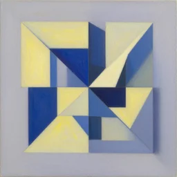 geometric by shusei nagaoka and david rudnick, airbrush on canvas, pastell colours, cell shaded