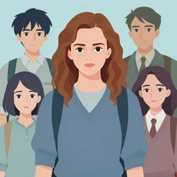 emma watson as hermione granger, clean cel shaded vector art. shutterstock. behance hd by lois van baarle, artgerm, helen huang, by makoto shinkai and ilya kuvshinov, rossdraws, illustration