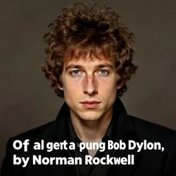 “portrait of a young Bob Dylan, by Norman Rockwell”