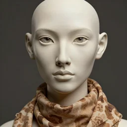 detailed portrait in femininity, realistic face sculpted features, ethnic, exotic, deep clear eyes, statuesque, gazelle - like, flight suit and scarf, tangible, morning light, chiaroscuro, radiant, backlighting, smooth tones, contrasting highlights, mediterranean color palette, contemporary modern fashion, deep rich hues, realistic illustration