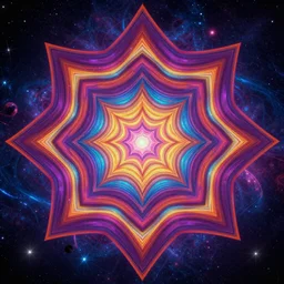 psychedelic space + sacred geometric pattern + vibrant colors + high res + octane engine + 4 k