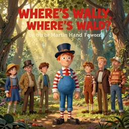 an elaborate penned illustration of a convention of waldo's, where's wally, where's waldo, by martin hand ford, by jan van haasteren, wes anderson and geoff darrow!!!!!