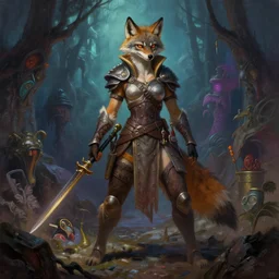 a maned - wolf anthro - girl warrior is exploring the grimdarkest dungeon depths. trending on artstation and pixiv. a vibrant digital oil painting. a highly detailed fantasy character illustration by wayne reynolds and charles monet and gustave dore and carl critchlow and bram sels