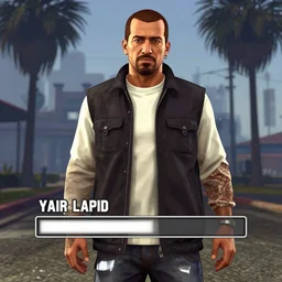 yair lapid as a GTA v character. GTA v loading screen illustration by martin ansin, matt bors