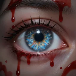 the all - seeing eye, a lot of blood, illusions, artstation hq, in style of simon c page