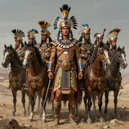fantasy character portrait, aztec cavalry, ultra realistic, wide angle, intricate details, highly detailed by peter mohrbacher, hajime sorayama, wayne barlowe, boris vallejo, aaron horkey, gaston bussiere, craig mullins