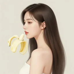 the portrait of an absurdly beautiful, graceful, elegant young woman made of bananas and petals looking to the side, an ultrafine detailed illustration by kim jung gi, irakli nadar, intricate linework, bright colors, octopath traveler, final fantasy, angular, unreal engine 5 highly rendered, global illumination, radiant light, detailed and intricate environment