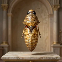 Sacred chrysalis on an altar, hyper realistic, hyper detailed