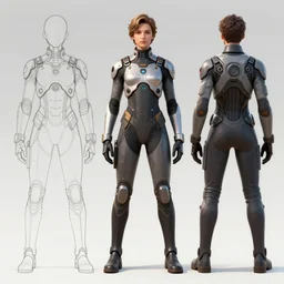 concept art, stylized proportions, concept design, human character, science fiction suit, trending on artstation