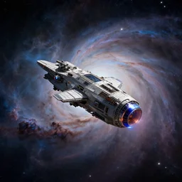 spaceship in a nebula, by Marta de Andres