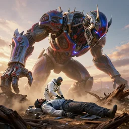 man in a biohazard suit discovers a dead body, unreal engine, octane render, driftwood, sunlight, dusk, gigantic, 3 d, brilliantly coloured, intricate, ultra wide angle, physically based rendering, trending on artstation, dust, volumetric lighting, hdr, polished, micro details, ray tracing, 8 k, by rhads by greg tocchini, by james gilleard, by joe fenton