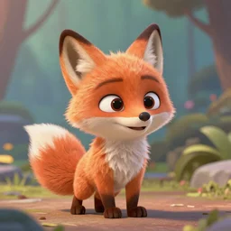 cute fox character pixar style