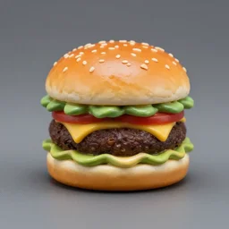 resin miniature of burger