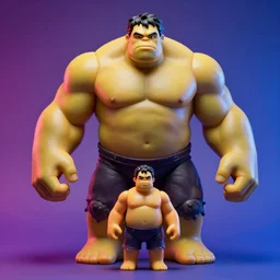 hyperrealistic rendering, fat smooth cronenberg flesh monster hulk by bernie wrightson and killian eng and joe fenton, product photography, action figure, sofubi, studio lighting, colored gels, colored background