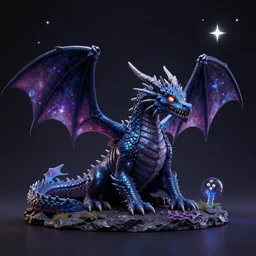 Dragon Creepy cosmic color scheme star gazing blender Rendered