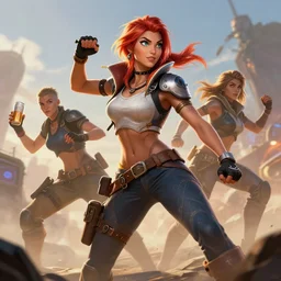 a woman who looks like a mix between madison beer and emily ratakowski as an apex legends character : : 5 0 digital illustration portrait design by, mark brooks and brad kunkle detailed, gorgeous lighting, wide angle action dynamic portrait