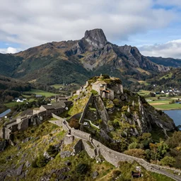 a photo facing gaztelugatxe, drone photography, national geographic photo, majestic