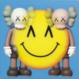 acid smiley by shusei nagaoka, kaws, david rudnick, airbrush on canvas, pastell colours, cell shaded, 8 k,