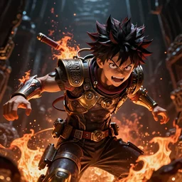 Endeavor from my hero academia outraging, flames, dark atmosphere, cinematic shot, intricate, ornate, photorealistic, ultra detailed, realistic, 100mm, photography, octane, high definition, depth of field, bokeh, 8k, artstation