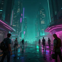 photo environement cyberpunk field : 4, 4 k rtx hdr volume light concept studio matte painting environement digital illustration style cyberpunk 2 0 7 7 artstation artur tarnowski, mihai muscan, marcin tomalak, marta leydy, marcin stepien, charlotte hughes, zuzanna dabrowa neon bioluminiscence