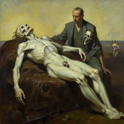 a cinematic masterpiece oil painting of the death of god, by zdzisław beksinski, by salvador dali, by tim hildebrandt, by wayne barlowe, oil on canvas, trending on artstation, featured on pixiv, masterpiece, cinematic composition, beautiful lighting, sharp, hyper - detailed, hd, 8 k, realistic,