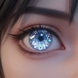 extreme close up shot of an anime eye as a diamond, masterpiece, cg animation, riot enterainment, arcane, realistic, hyper detailed, hyper detailed face, character select portrait, 3 d, by artgerm, rossdraws, drew struzan, justin gerard