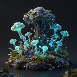 realistic bioluminescent toothless on a dream biome, detailed, studio shot, unreal engine 5, octane, high definition, smooth, artstation, behance