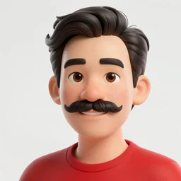 highly detailed vfx caricature of a man with a mustache wearing a red shirt, blue overalls, and a red cap, art by ross tran, artstation, digital illustration, ornate details,