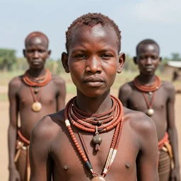 a long - shot, color travel photograph portrait of a tribe, day lighting, 1 9 9 0 photo from photograph magazine.