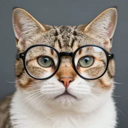 “an award winning analog photo of a cat wearing a monocle. Symmetric little cat nose”