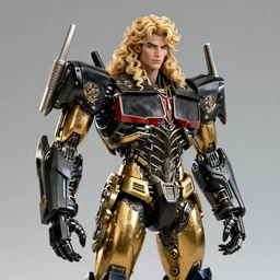 beautiful demigod Lucius as a Transformer, gilded black obsidian, 3d character model, long curly blond hair, concept art, sharp detail, octane render, 5k, nvidia, trending on artstation, artgerm