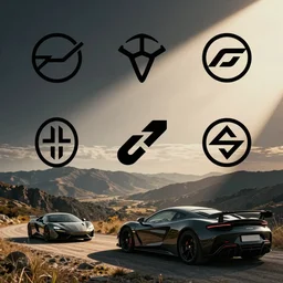 a set of new modern brand logos for a sports car company
