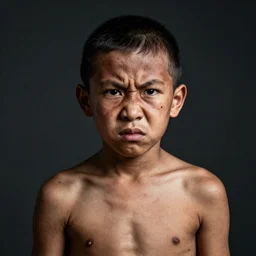 portrait of a maori warrior, 2 0 yo, angry look, skin pores, scars, skin condition, dark background, studio light, hdr, sonnar 3 5 mm f / 1. 8 g, by sebastiao salgado