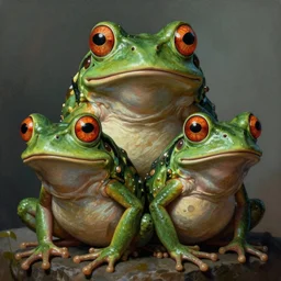 a fantasy creature portrait, four eyes, frog like, alien, carlos huante, wayne barlowe, boris vallejo, frank frazetta