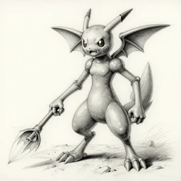 leonardo da vinci's technical sketch of the pokemon mewtwo, highly detailed