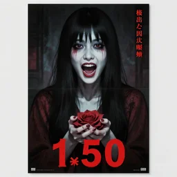 1 9 5 0 s movie poster for a japanese horror film about a vampire,