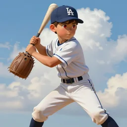 portrait of a young baseball player, playing a baseball, 1 5 years old, correct body structure, blue sky and white clouds, gorgeous, red eyes, peaceful expression, detailed face, amazing, thighs, the feeling of summer, intricate, highly detailed, digital painting, artstation, concept art, sharp focus, illustration, art by greg rutkowski and alphonse mucha