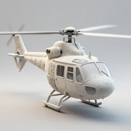 a helicopter, sculpted 3 d model, organic