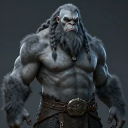 orc,  goliath, bearded braided hair. ArtStation, CGSociety, Unreal Engine