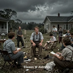 American polio epidemic by Eileen W Aldridge, photo realism, dreamlike, realistic detailed chaotic wide angle lens dark lighting