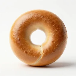 glass bagel, stylized 3d render, isolated on a pure white background, centered, entire object in frame, sharp focus, soft studio lighting