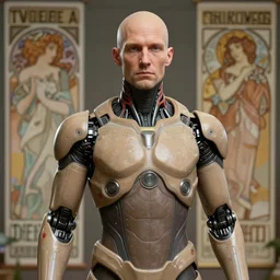 a hyper - realistic character concept art portrait of a robotic suit, depth of field background, artstation, award - winning realistic sci - fi concept art by jim burns and greg rutkowski, beksinski, a realism masterpiece, flesh - tone color palette, james gilleard, bruegel, alphonse mucha, and yoshitaka amano.
