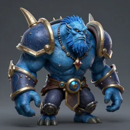 ultra realistic and intricate detailed photograph of Blue buff golem from league of legends