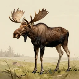 moose in the style of fred machetanz