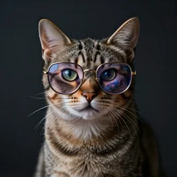 cat with galaxy glasses