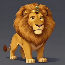 beautiful semirealism portrait character design of an egyptian lion. deviantart adoptable, style of maple story and zootopia, portrait studio lighting by jessica rossier and brian froud in the style of disney, traditional
