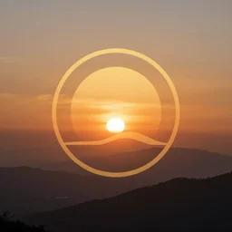 a logo of a sunset